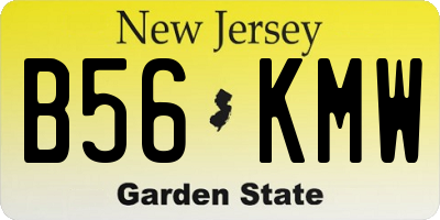NJ license plate B56KMW