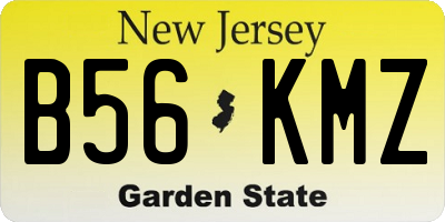 NJ license plate B56KMZ
