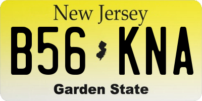NJ license plate B56KNA