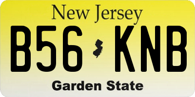 NJ license plate B56KNB