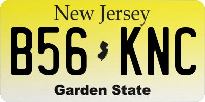 NJ license plate B56KNC