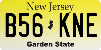 NJ license plate B56KNE