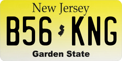 NJ license plate B56KNG
