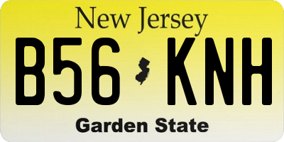 NJ license plate B56KNH