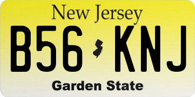 NJ license plate B56KNJ
