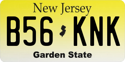NJ license plate B56KNK