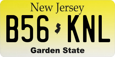 NJ license plate B56KNL