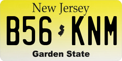 NJ license plate B56KNM