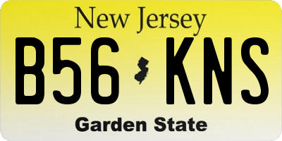 NJ license plate B56KNS