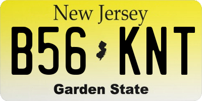 NJ license plate B56KNT