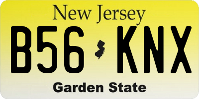 NJ license plate B56KNX