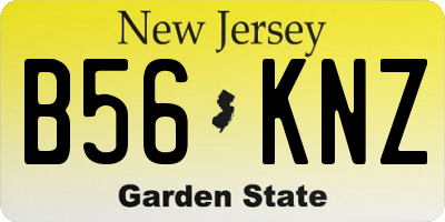 NJ license plate B56KNZ