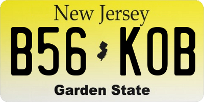 NJ license plate B56KOB