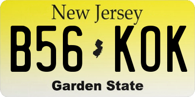 NJ license plate B56KOK