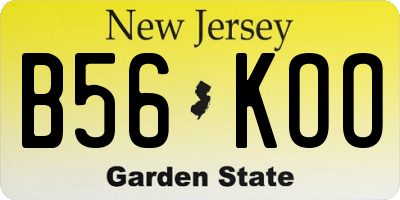NJ license plate B56KOO