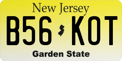 NJ license plate B56KOT