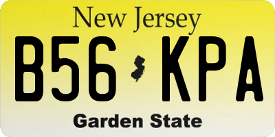 NJ license plate B56KPA