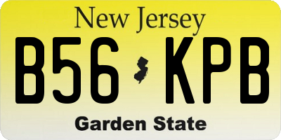 NJ license plate B56KPB