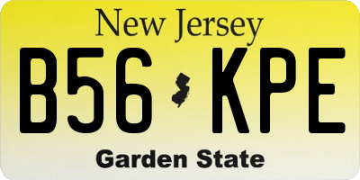 NJ license plate B56KPE