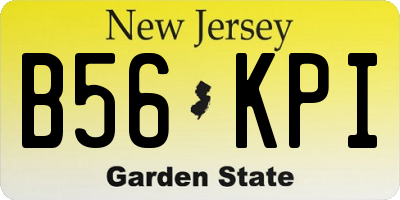 NJ license plate B56KPI
