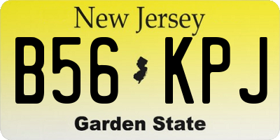 NJ license plate B56KPJ