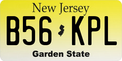 NJ license plate B56KPL