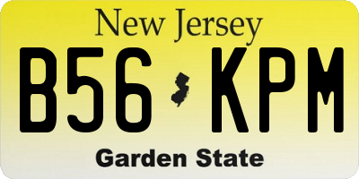 NJ license plate B56KPM
