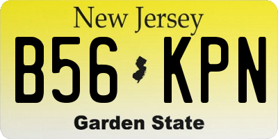 NJ license plate B56KPN