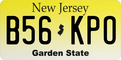 NJ license plate B56KPO