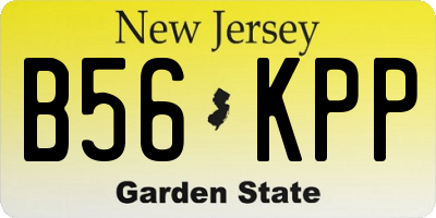 NJ license plate B56KPP