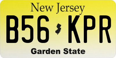 NJ license plate B56KPR