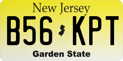 NJ license plate B56KPT
