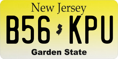 NJ license plate B56KPU