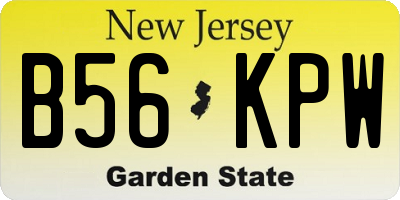 NJ license plate B56KPW