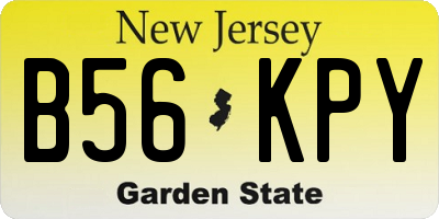 NJ license plate B56KPY