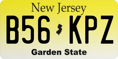 NJ license plate B56KPZ