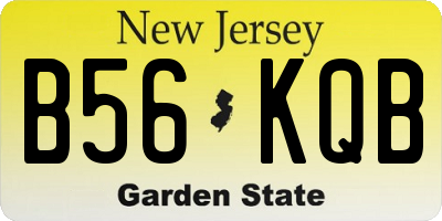 NJ license plate B56KQB