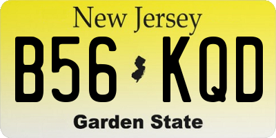 NJ license plate B56KQD