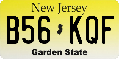 NJ license plate B56KQF