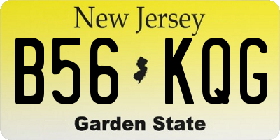NJ license plate B56KQG