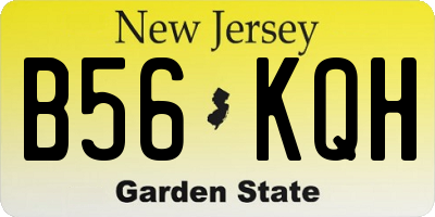 NJ license plate B56KQH