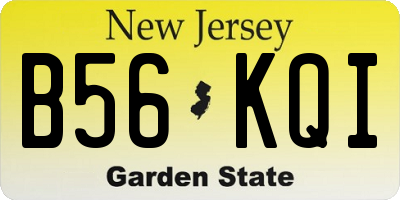 NJ license plate B56KQI