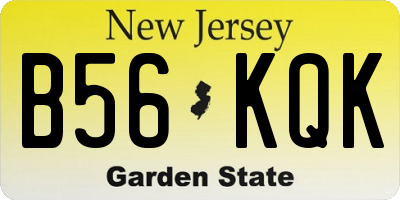 NJ license plate B56KQK
