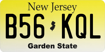 NJ license plate B56KQL