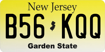 NJ license plate B56KQQ