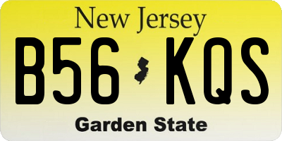 NJ license plate B56KQS