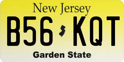 NJ license plate B56KQT