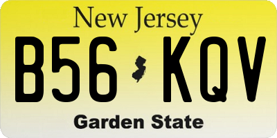 NJ license plate B56KQV