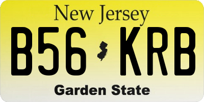 NJ license plate B56KRB