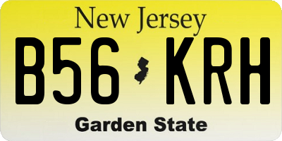 NJ license plate B56KRH
